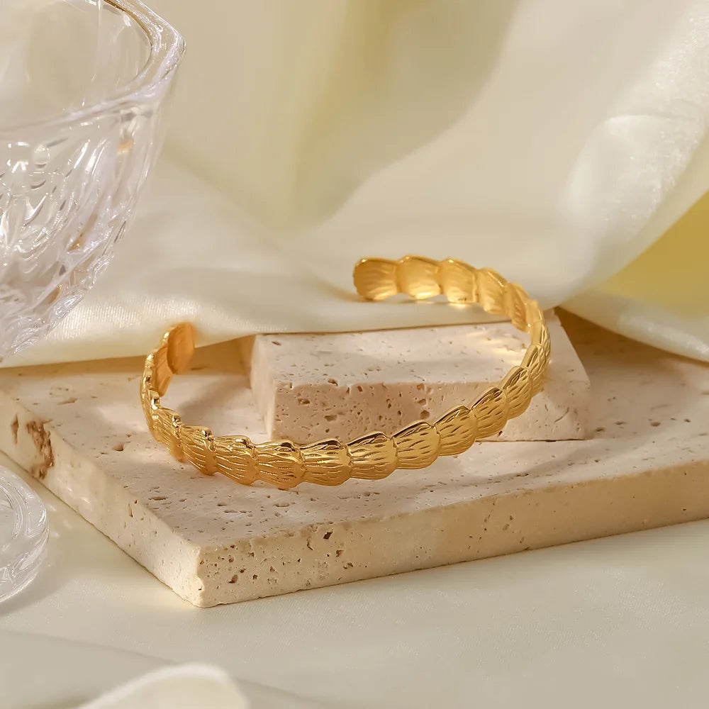 Uworld-Bracelet Ouvert En Acier Inoxydable Plaqué or 18 Carats Pour Hommes Et Femmes, Bijoux De Mode Uniques, Cadeau De Charme Minimaliste