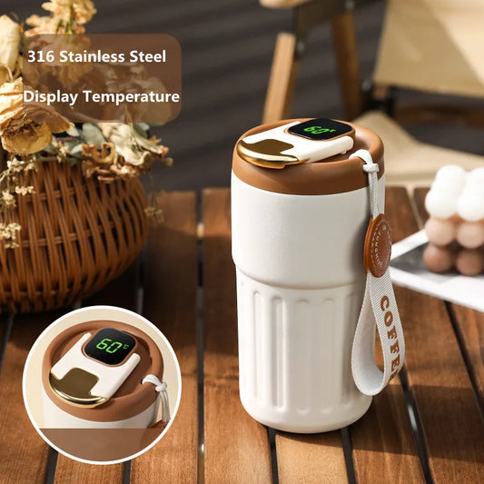 Bouteille Thermos Intelligente D'Eau Numérique LED Température Tasse À Café 316 Tasse Sous Vide En Acier Inoxydable Tasse De Bureau Tasse Portable D'Affaires