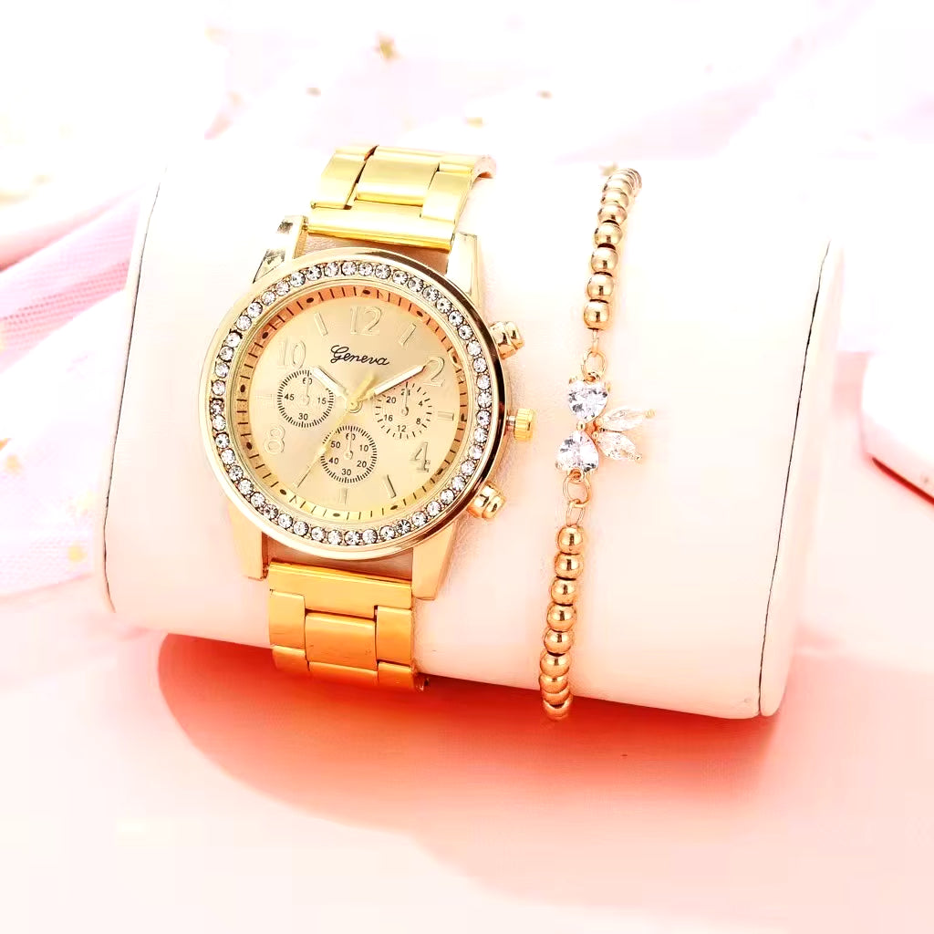 Montres Pour Femmes Genève Classique Luxe Montre Strass Femmes Montres Dames Mode or Montre Horloge Reloj Mujer Montre Femme