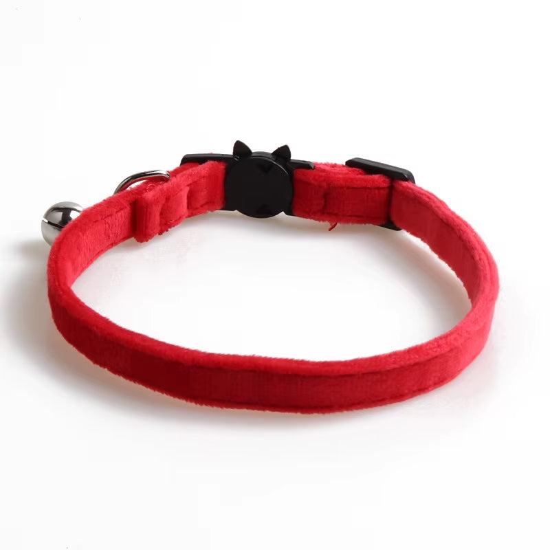 Collier En Velours Solide Avec Cloche Pour Chat, Nministériels D Papillon, Accessoire De Sécurité Réglable Pour Chiot, Chihuahua