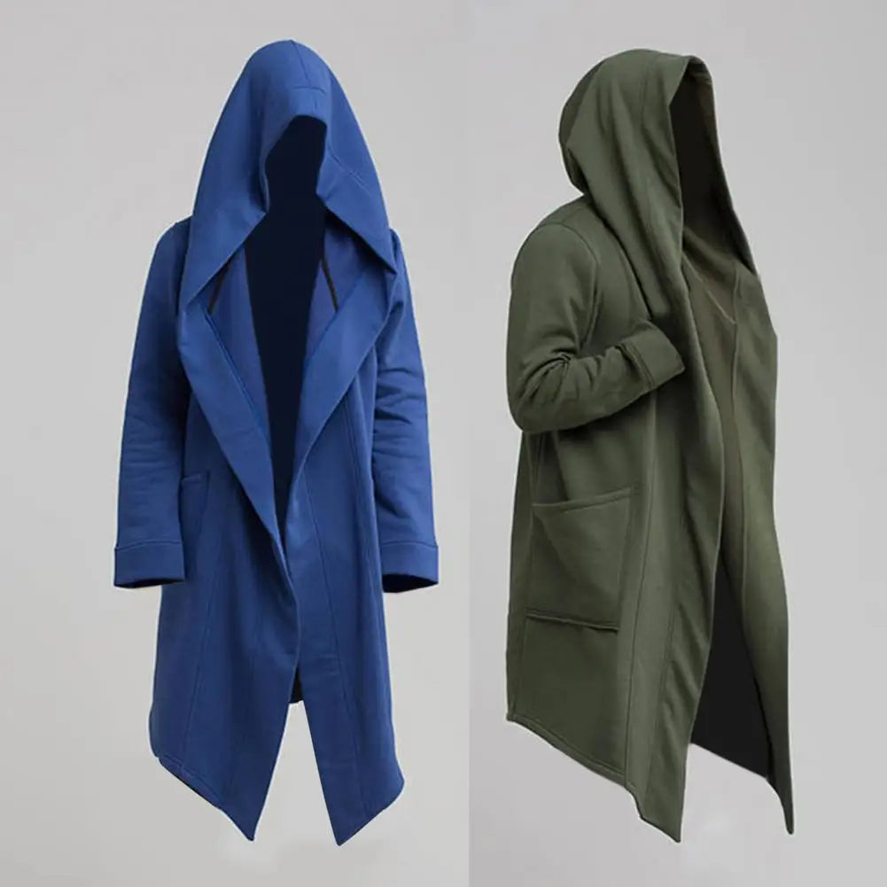 Manteau À Capuche Pour Homme, Veste Longue Et Cool, À Manches Longues Pour Filmer, Manteau De Costume