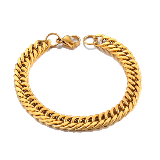 Bracelets Cubains En Acier Inoxydable Pour Hommes Et Femmes, Bijoux Hip Hop À Portée De Main, Cadeau De Mode, Document Argenté, Jopunk