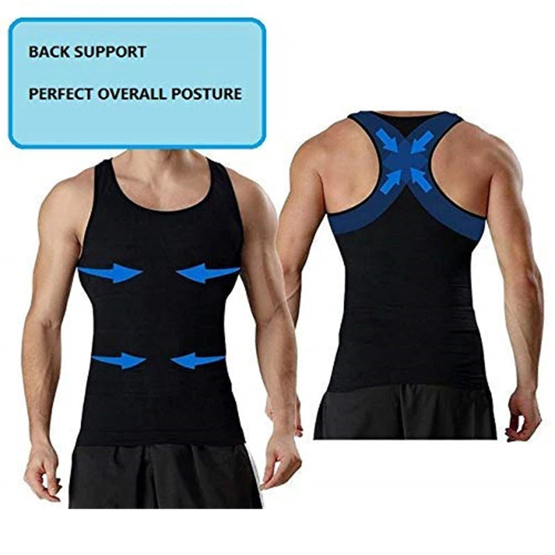 Hommes Compression Chemise Shapewear Minceur Corps Shaper Gilet Maillot De Corps Perte De Poids Débardeur Corset Gilet Ventre Contrôle Du Ventre