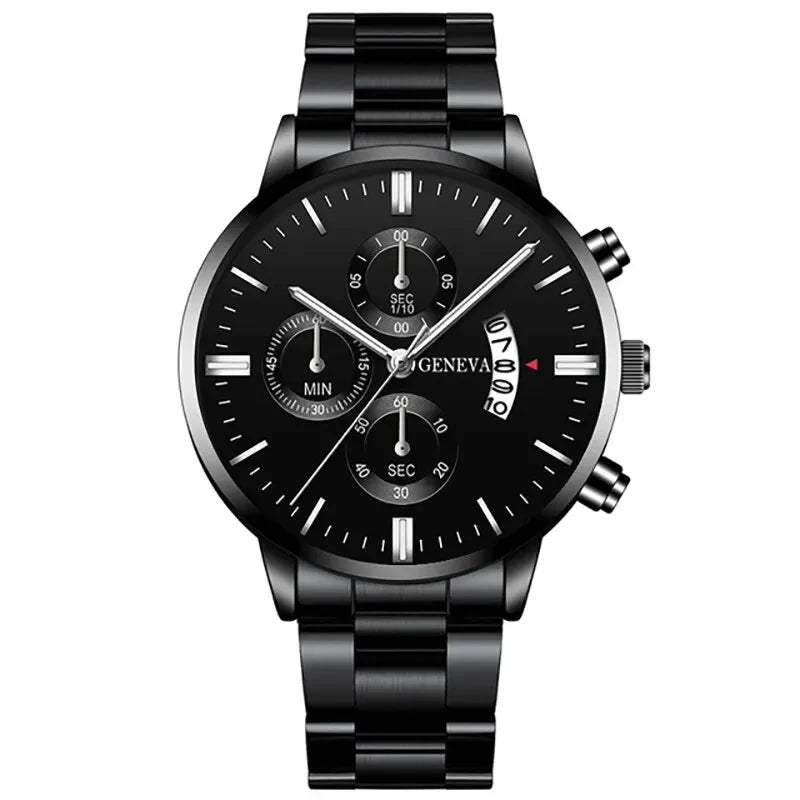 Mode Hommes Montre En Acier Inoxydable Calendrier De Luxe Montre-Bracelet À Quartz Hommes Montres D'Affaires Pour Homme Horloge Montre Homme