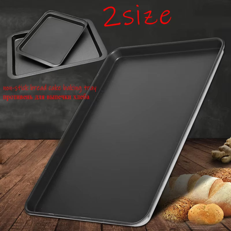 Plateau Rectangulaire Noir Antiadhésif Pour Cuisson Au Four, Gâteaux, Pain,Plaque Pour Préparations De Boulangerie Et Pâtisserie À Faire Soi-Même