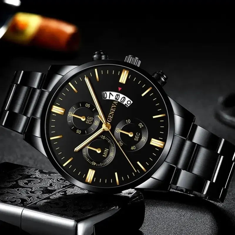Mode Hommes Montre En Acier Inoxydable Calendrier De Luxe Montre-Bracelet À Quartz Hommes Montres D'Affaires Pour Homme Horloge Montre Homme