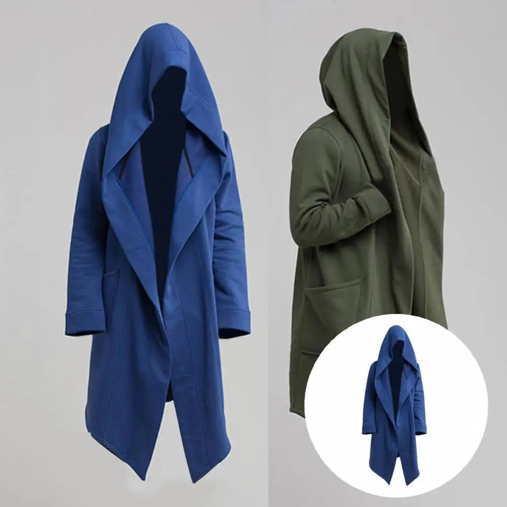 Manteau À Capuche Pour Homme, Veste Longue Et Cool, À Manches Longues Pour Filmer, Manteau De Costume
