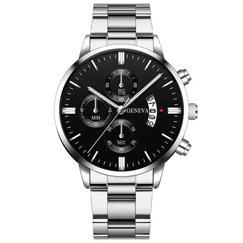 Mode Hommes Montre En Acier Inoxydable Calendrier De Luxe Montre-Bracelet À Quartz Hommes Montres D'Affaires Pour Homme Horloge Montre Homme