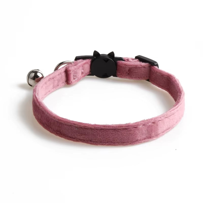 Collier En Velours Solide Avec Cloche Pour Chat, Nministériels D Papillon, Accessoire De Sécurité Réglable Pour Chiot, Chihuahua