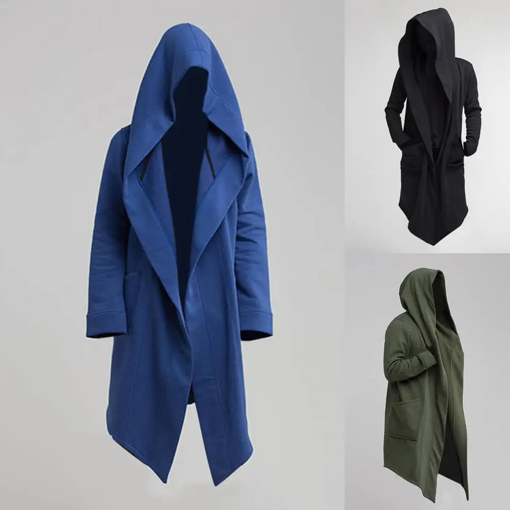 Manteau À Capuche Pour Homme, Veste Longue Et Cool, À Manches Longues Pour Filmer, Manteau De Costume