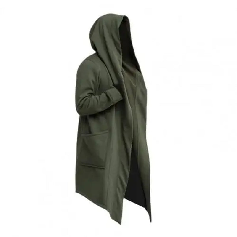 Manteau À Capuche Pour Homme, Veste Longue Et Cool, À Manches Longues Pour Filmer, Manteau De Costume