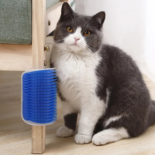 Brosse D'Angle Pour Chat, Peigne De Massage Pour Arc De Chat, Grattoir En Plastique, Élimine Les Cheveux, Toilettage Avec Herbe-Aux-Chats, Autonettoyant, Fourniture Pour Chat