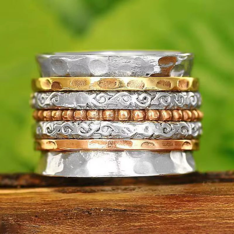 Rotating Ring Spinner Ring for Women Anxiety Reliefs Ring Band Daughter Ring from Mom Adjustable Ring for Women or Girls