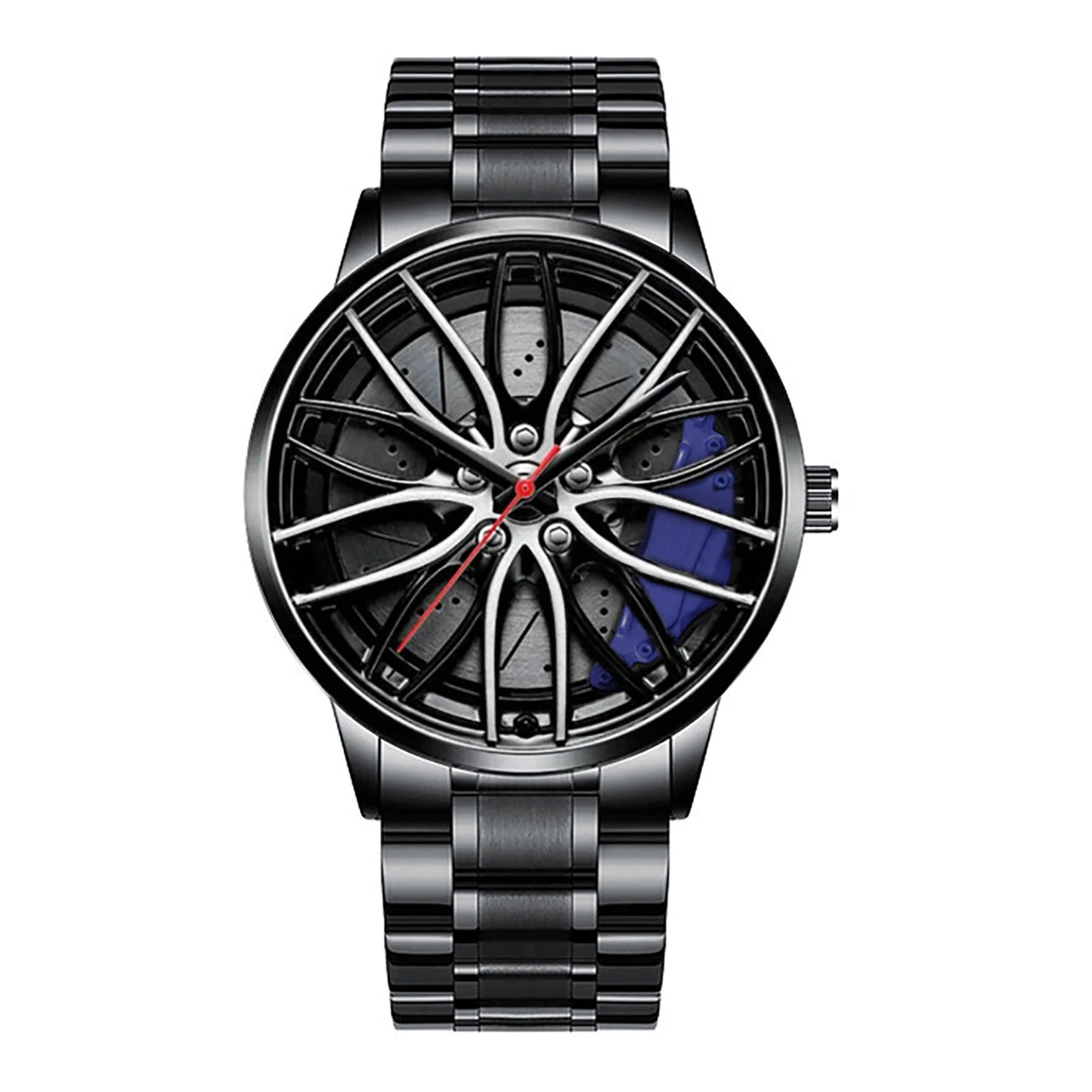Cool Et Cool Mode Acier Inoxydable Hommes Montre-Bracelet À Quartz Cadran Sport Voiture Jante Roue Moyeu Montre Affaires Luxe Montres-Bracelets