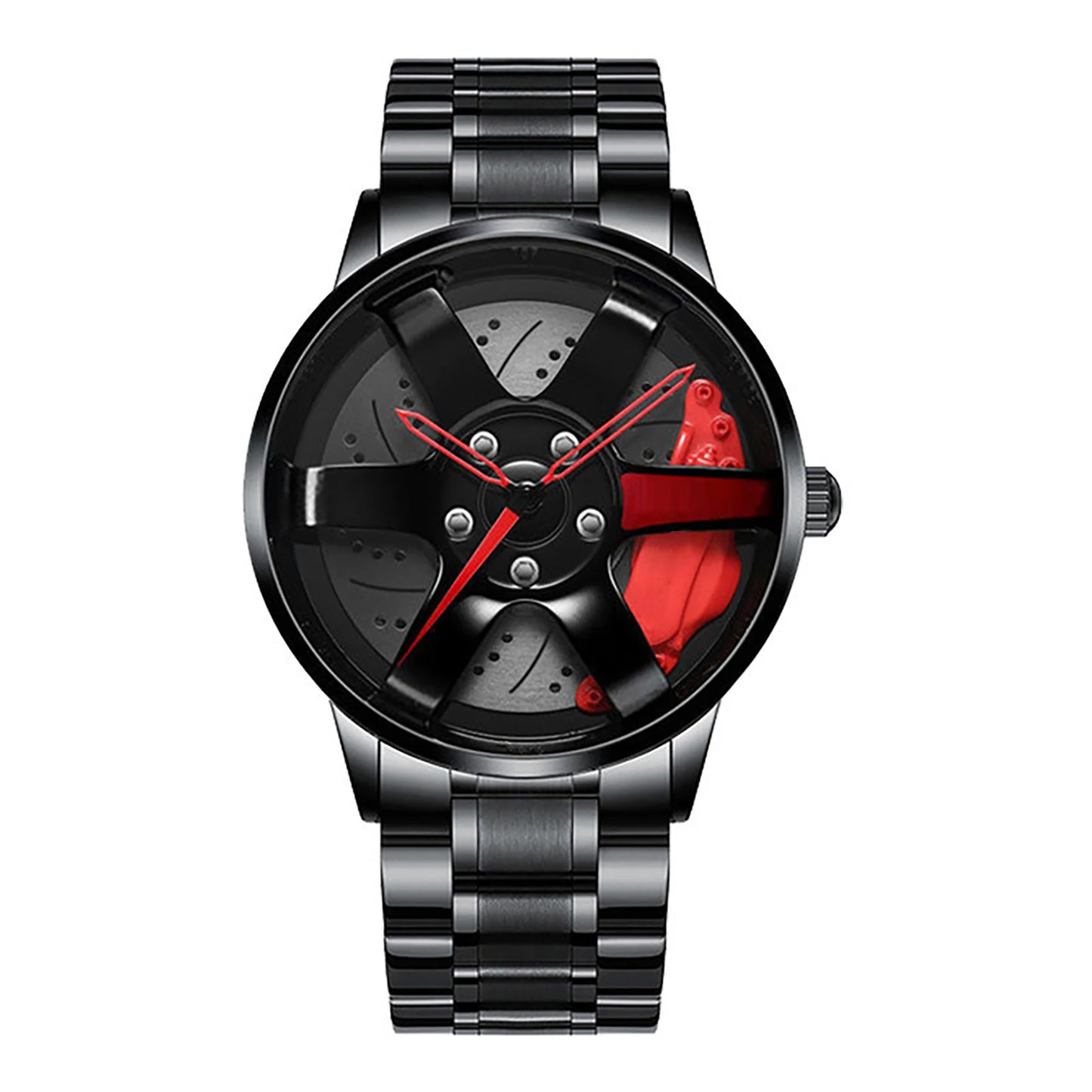 Cool Et Cool Mode Acier Inoxydable Hommes Montre-Bracelet À Quartz Cadran Sport Voiture Jante Roue Moyeu Montre Affaires Luxe Montres-Bracelets