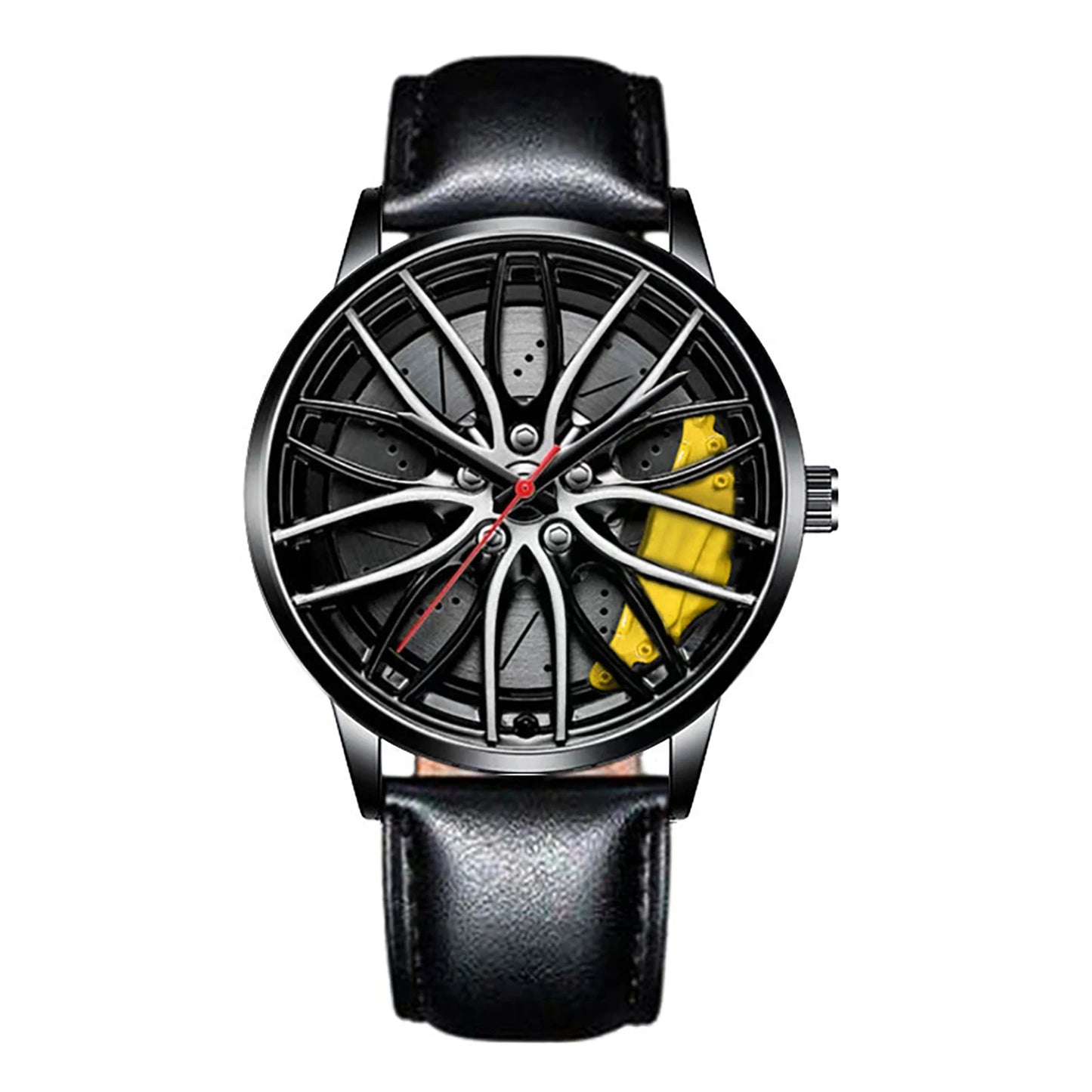 Cool Et Cool Mode Acier Inoxydable Hommes Montre-Bracelet À Quartz Cadran Sport Voiture Jante Roue Moyeu Montre Affaires Luxe Montres-Bracelets