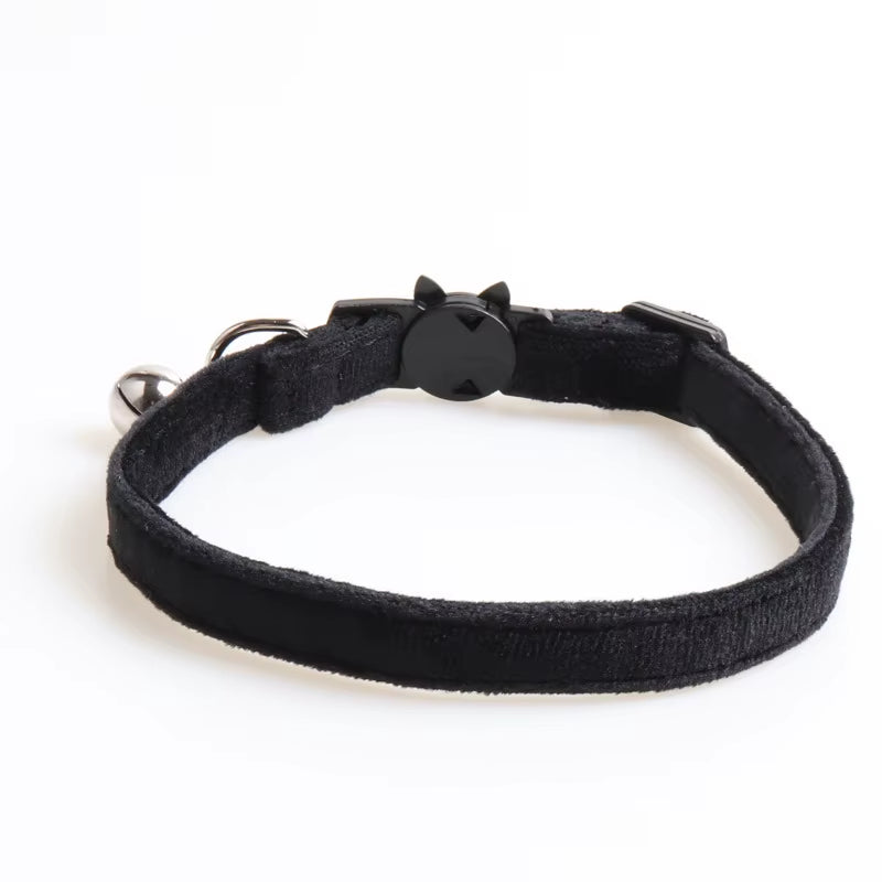 Collier En Velours Solide Avec Cloche Pour Chat, Nministériels D Papillon, Accessoire De Sécurité Réglable Pour Chiot, Chihuahua