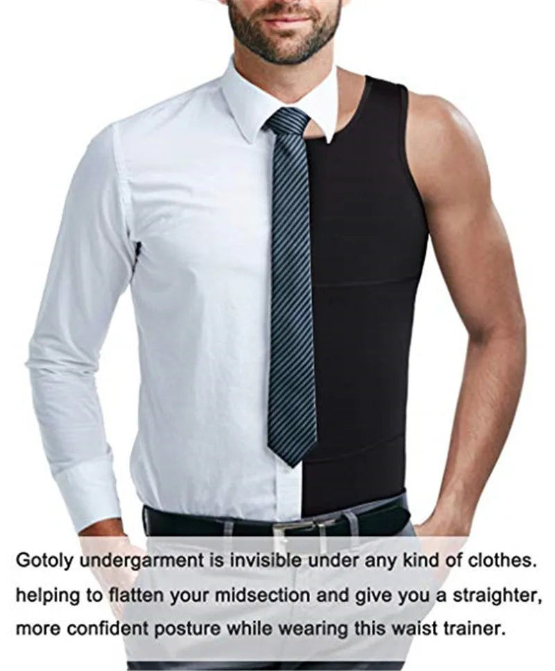 Hommes Compression Chemise Shapewear Minceur Corps Shaper Gilet Maillot De Corps Perte De Poids Débardeur Corset Gilet Ventre Contrôle Du Ventre
