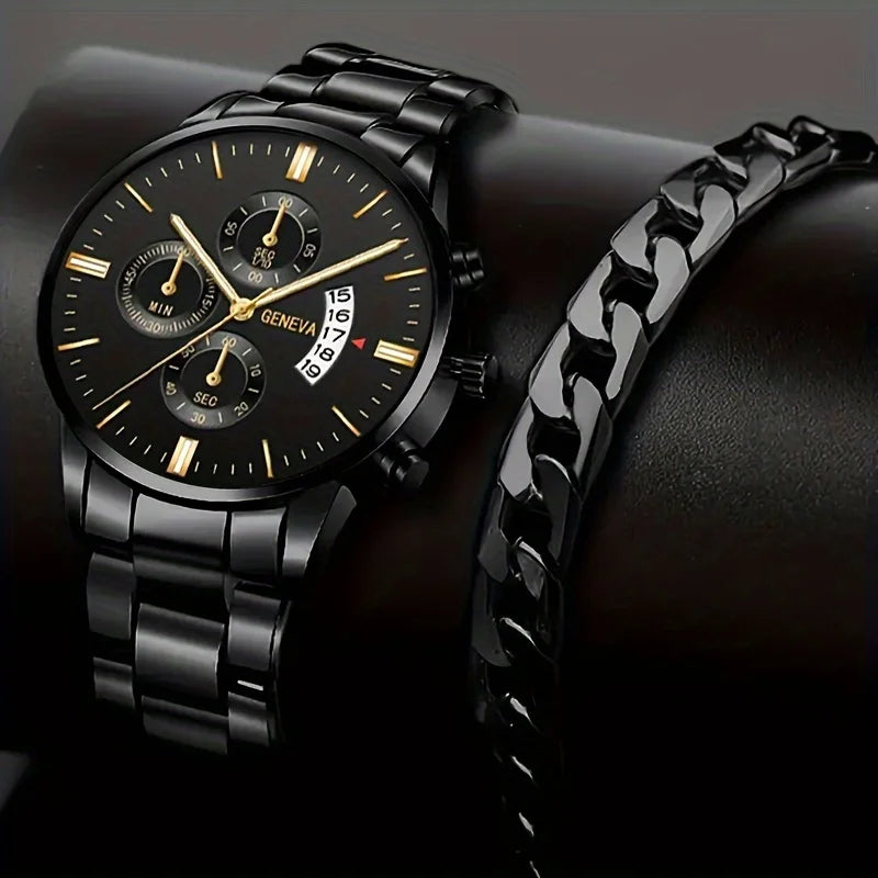Mode Hommes Montre En Acier Inoxydable Calendrier De Luxe Montre-Bracelet À Quartz Hommes Montres D'Affaires Pour Homme Horloge Montre Homme