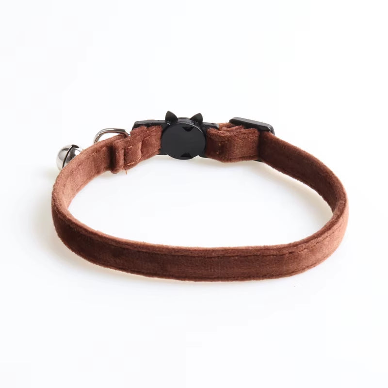 Collier En Velours Solide Avec Cloche Pour Chat, Nministériels D Papillon, Accessoire De Sécurité Réglable Pour Chiot, Chihuahua