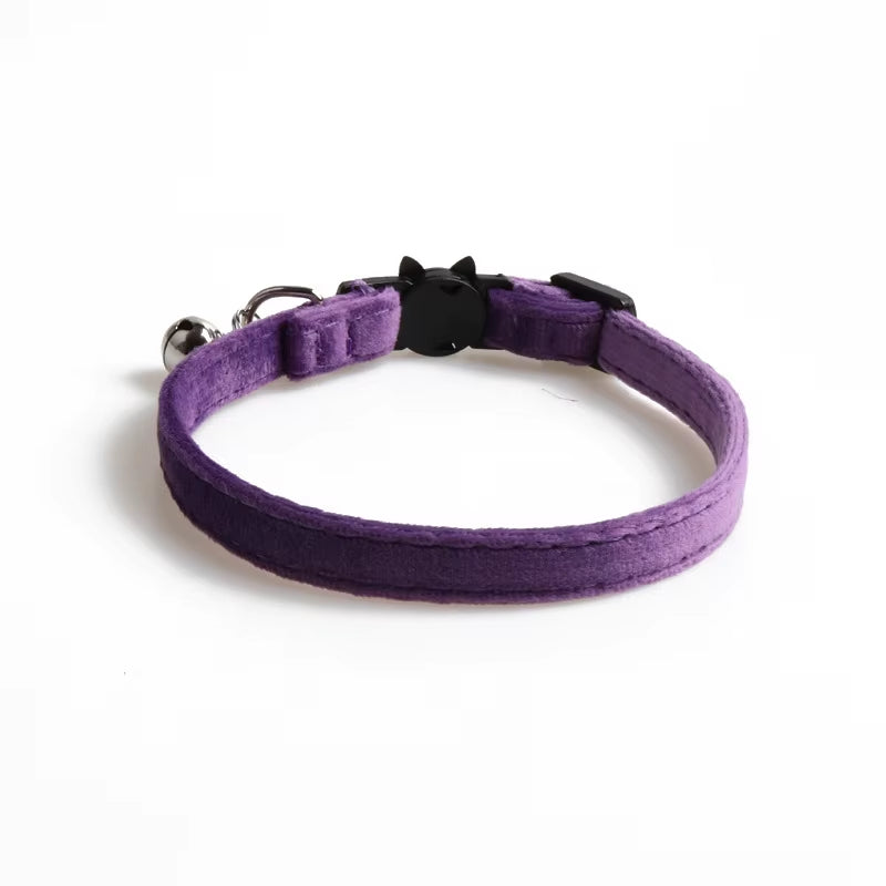 Collier En Velours Solide Avec Cloche Pour Chat, Nministériels D Papillon, Accessoire De Sécurité Réglable Pour Chiot, Chihuahua