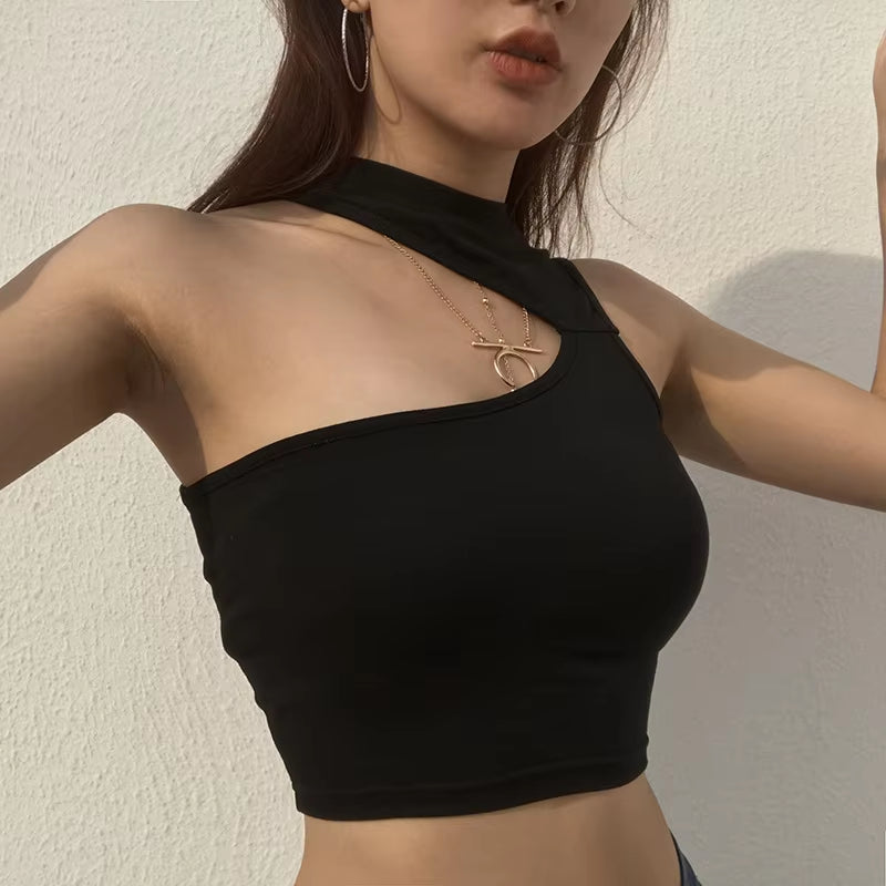 2024 Été Sans Manches Sexy Femmes Filles Été Gilet Haut Court Chemise Blouse Décontracté Mince Noir Réservoirs Chaud S M L