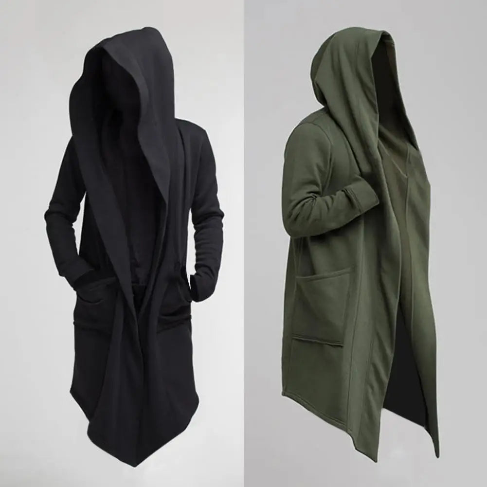 Manteau À Capuche Pour Homme, Veste Longue Et Cool, À Manches Longues Pour Filmer, Manteau De Costume