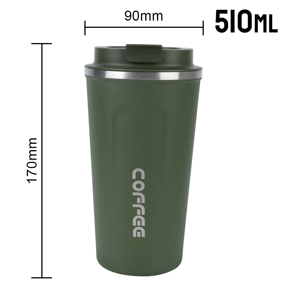 Tasse À Café Thermo Café Tasse Thermos De Voiture 380/510ML Tasse Thermo De Voyage Anti-Fuite Pour Thé Eau Café Double Acier Inoxydable