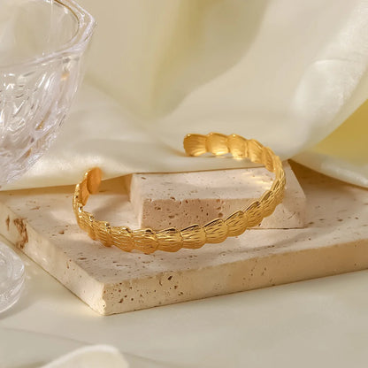 Uworld-Bracelet Ouvert En Acier Inoxydable Plaqué or 18 Carats Pour Hommes Et Femmes, Bijoux De Mode Uniques, Cadeau De Charme Minimaliste