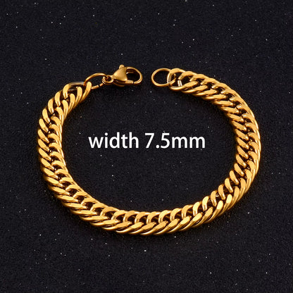 Bracelets Cubains En Acier Inoxydable Pour Hommes Et Femmes, Bijoux Hip Hop À Portée De Main, Cadeau De Mode, Document Argenté, Jopunk