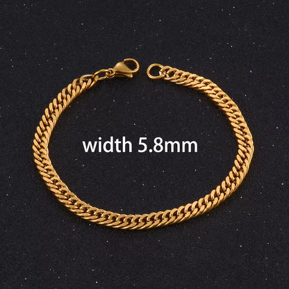 Bracelets Cubains En Acier Inoxydable Pour Hommes Et Femmes, Bijoux Hip Hop À Portée De Main, Cadeau De Mode, Document Argenté, Jopunk