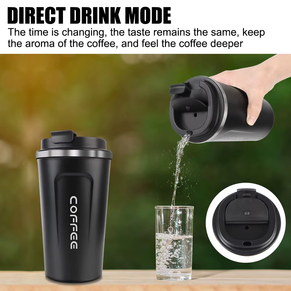 Tasse À Café Thermo Café Tasse Thermos De Voiture 380/510ML Tasse Thermo De Voyage Anti-Fuite Pour Thé Eau Café Double Acier Inoxydable