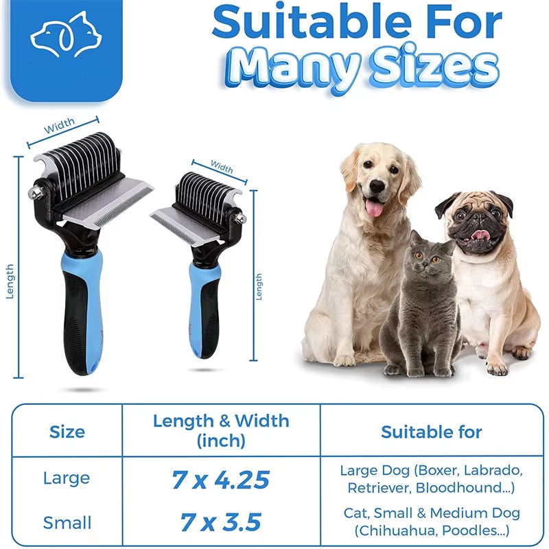 Outil De Nettoyage De Toilettage Pour Animaux De Compagnie 2 En 1, Outil De Perte D'Animaux, Combinaison D'Épilation À Nœud Ouvert, Peigne D'Épilation Pour Chats Et Chiens