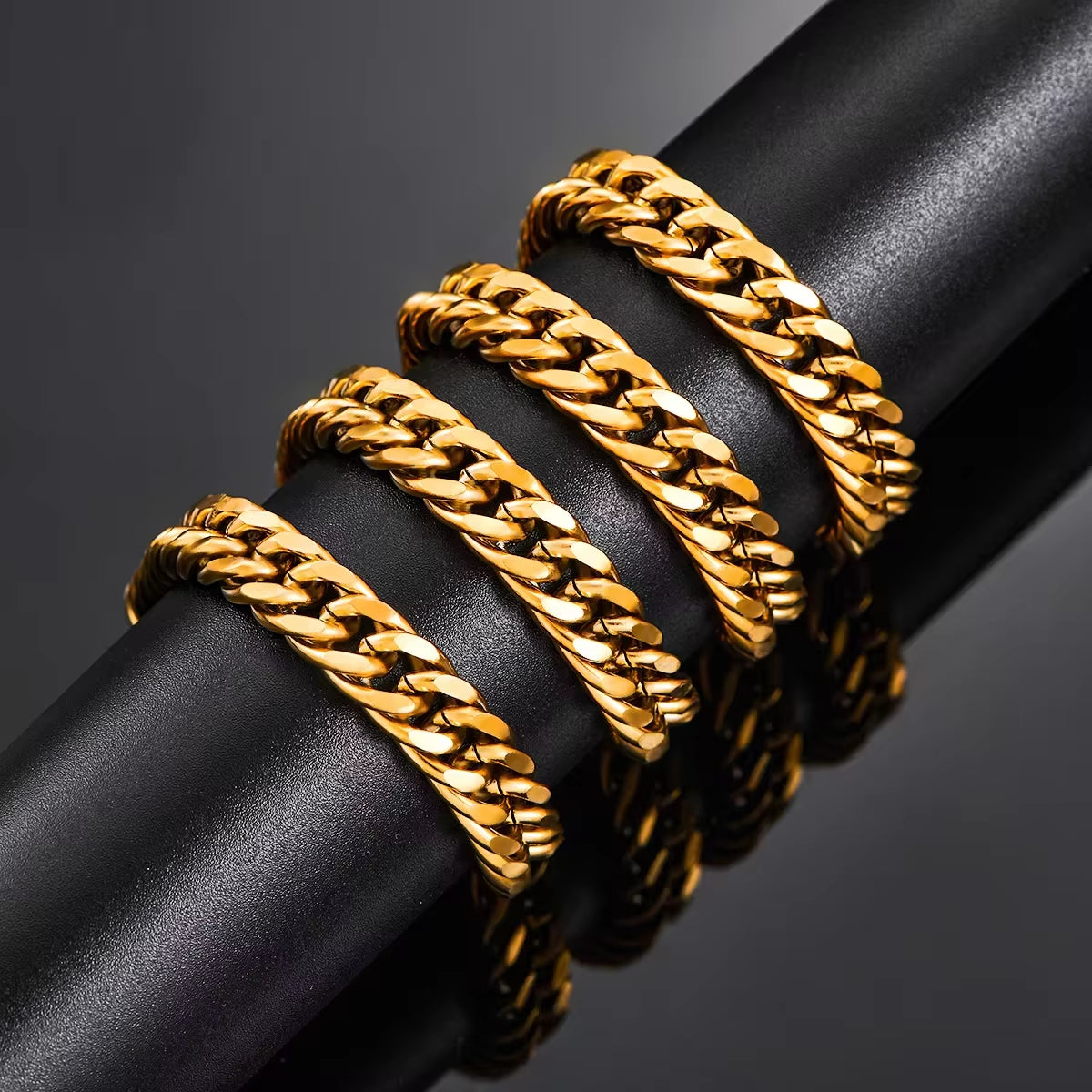 Bracelets Cubains En Acier Inoxydable Pour Hommes Et Femmes, Bijoux Hip Hop À Portée De Main, Cadeau De Mode, Document Argenté, Jopunk