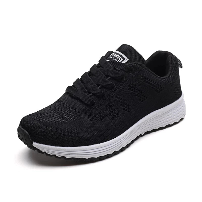 Femmes Chaussures Décontractées Mode Respirant Marche Maille Chaussures Plates Baskets Femmes Salle De Sport Chaussures Vulcanisées Blanc Chaussures Femme