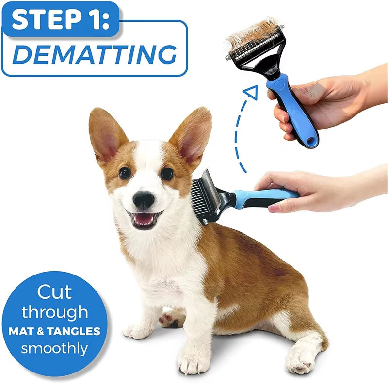 Outil De Nettoyage De Toilettage Pour Animaux De Compagnie 2 En 1, Outil De Perte D'Animaux, Combinaison D'Épilation À Nœud Ouvert, Peigne D'Épilation Pour Chats Et Chiens