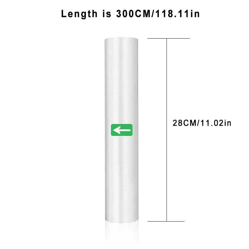 Sacs Scellés Sous Vide Pour Aliments, Rouleaux De Sacs Économiseurs D'Aliments, Sac D'Emballage Sous Vide Domestique, Sacs De Stockage Sous Vide Pour Scelleuse, 1 Rouleau, 300Cm