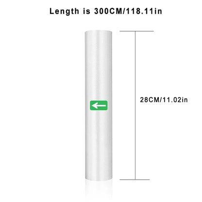 Sacs Scellés Sous Vide Pour Aliments, Rouleaux De Sacs Économiseurs D'Aliments, Sac D'Emballage Sous Vide Domestique, Sacs De Stockage Sous Vide Pour Scelleuse, 1 Rouleau, 300Cm