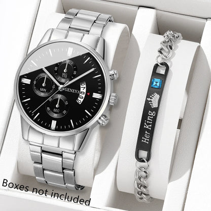 Mode Hommes Montre En Acier Inoxydable Calendrier De Luxe Montre-Bracelet À Quartz Hommes Montres D'Affaires Pour Homme Horloge Montre Homme