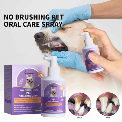 Spray De Nettoyage Buccal Pour Animaux De Compagnie, 50Ml, Bouche De Chien, Dents Fraîches, Déodorant Propre, Prévient Le Calcul, Élimine La Mauvaise Haleine Du Chaton, Fournitures Pour Animaux De Compagnie