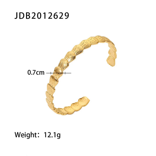 Uworld-Bracelet Ouvert En Acier Inoxydable Plaqué or 18 Carats Pour Hommes Et Femmes, Bijoux De Mode Uniques, Cadeau De Charme Minimaliste