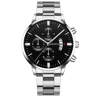 Mode Hommes Montre En Acier Inoxydable Calendrier De Luxe Montre-Bracelet À Quartz Hommes Montres D'Affaires Pour Homme Horloge Montre Homme