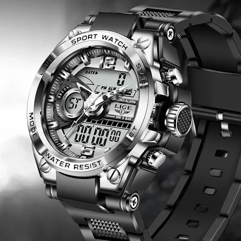 -Montre Militaire Numérique Pour Homme, Étanche 50M, Montre-Bracelet À Quartz LED, Horloge De Sport, Grandes Montres Pour Homme