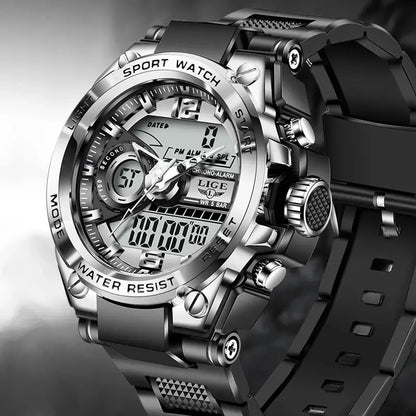 -Montre Militaire Numérique Pour Homme, Étanche 50M, Montre-Bracelet À Quartz LED, Horloge De Sport, Grandes Montres Pour Homme