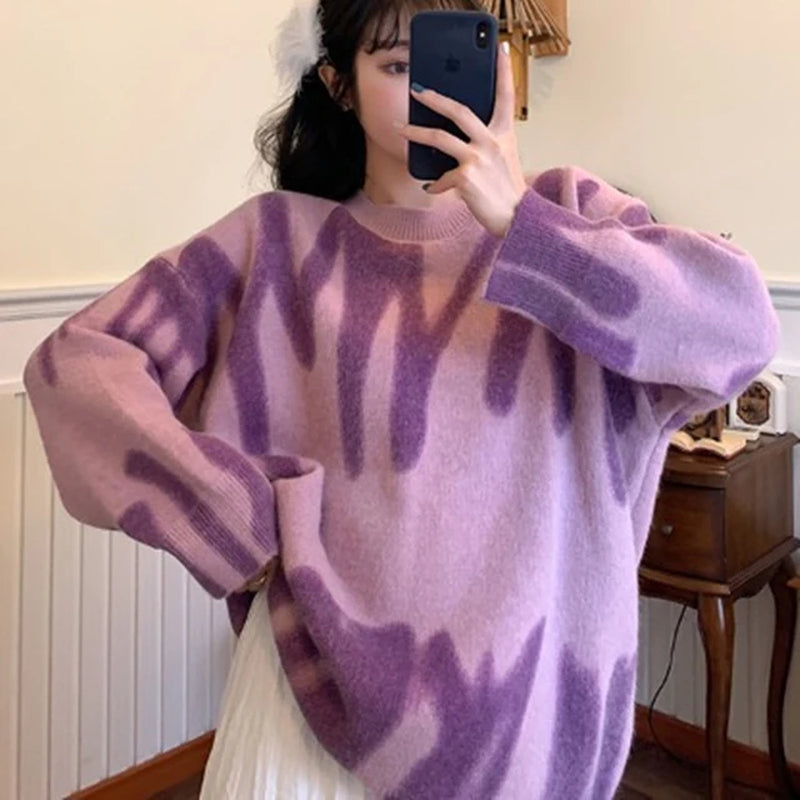 Pull Rayé Vert Pour Femme, Long, Élégant, Chaud, Streetwear, Collection Hiver 2022