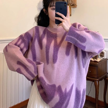 Pull Rayé Vert Pour Femme, Long, Élégant, Chaud, Streetwear, Collection Hiver 2022