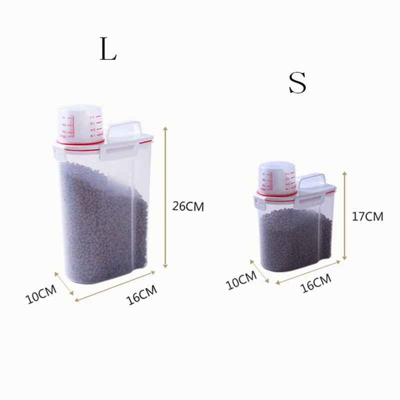 Boîte De Rangement Scellée Pour Aliments Pour Animaux De Compagnie, Baril De Riz, Tasse À Mesurer, Étanche À L'Humidité, E27, Nourriture Pour Chat, Divers Animaux De Compagnie Mars