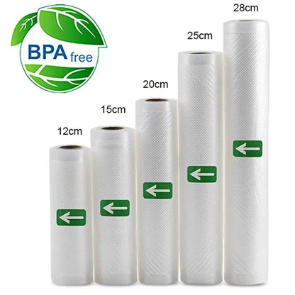 Sacs Scellés Sous Vide Pour Aliments, Rouleaux De Sacs Économiseurs D'Aliments, Sac D'Emballage Sous Vide Domestique, Sacs De Stockage Sous Vide Pour Scelleuse, 1 Rouleau, 300Cm