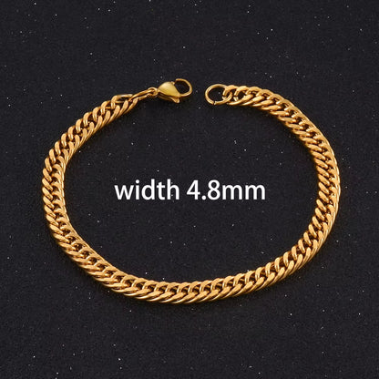 Bracelets Cubains En Acier Inoxydable Pour Hommes Et Femmes, Bijoux Hip Hop À Portée De Main, Cadeau De Mode, Document Argenté, Jopunk