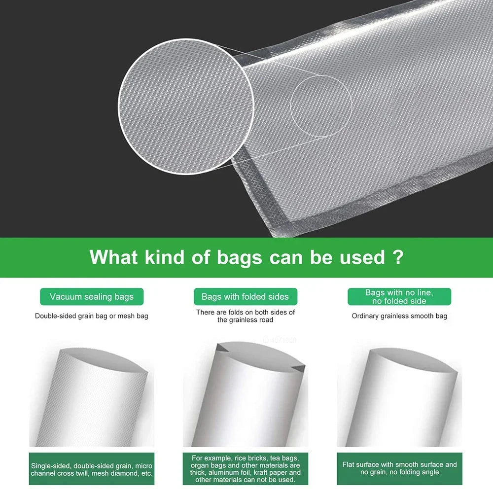 Sacs Scellés Sous Vide Pour Aliments, Rouleaux De Sacs Économiseurs D'Aliments, Sac D'Emballage Sous Vide Domestique, Sacs De Stockage Sous Vide Pour Scelleuse, 1 Rouleau, 300Cm